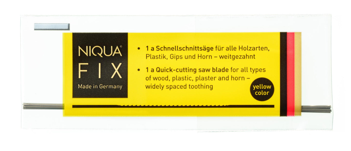 51 000 NIQUA FIX Yellow Wooden Fretsaw Blades – 130 mm