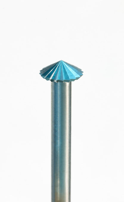 NIQUA SUPER Q H(f) 120° Double Cone Bur – Swiss Made Precision Tool Steel Bur for Jewellery Work