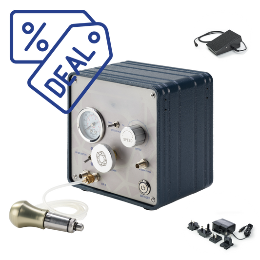 SILENCE PRO – Pneumatisches Gravursystem mit „The Rocket“ Handstück | Einstiegsmodell mit erweiterten Funktionen