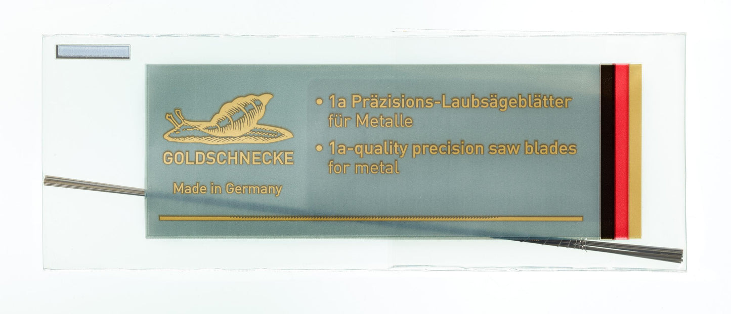 01 035/ 037 GOLDSCHNECKE® Jeweller’s Saw Blades – The All-Rounder for Precious Metals (130 mm / 160 mm)